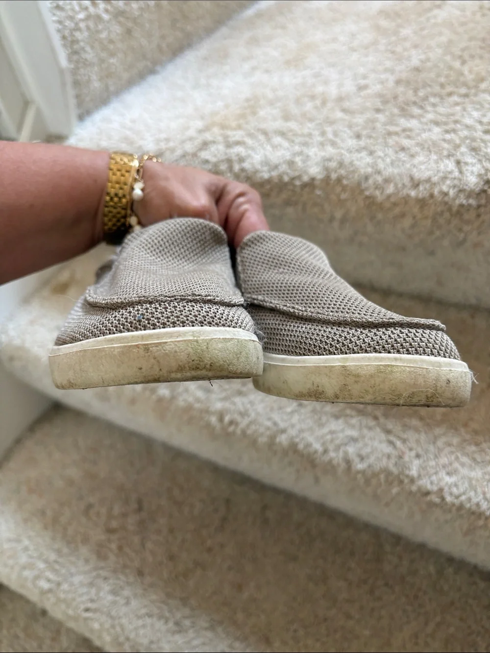 Slip-On Knit Men's Casual Shoes in Taupe